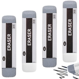 FunnAura 4 PCS Ink Rubbers Erasers, Double Head Sand Eraser for Pen, Correction Supplies for School Office