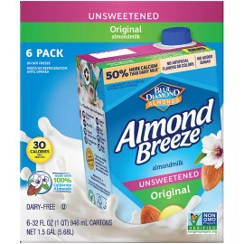 Almond Breeze Unsweetened Original Almond Milk, 6 pk./32 fl. oz.(NO SHIP TO CA)