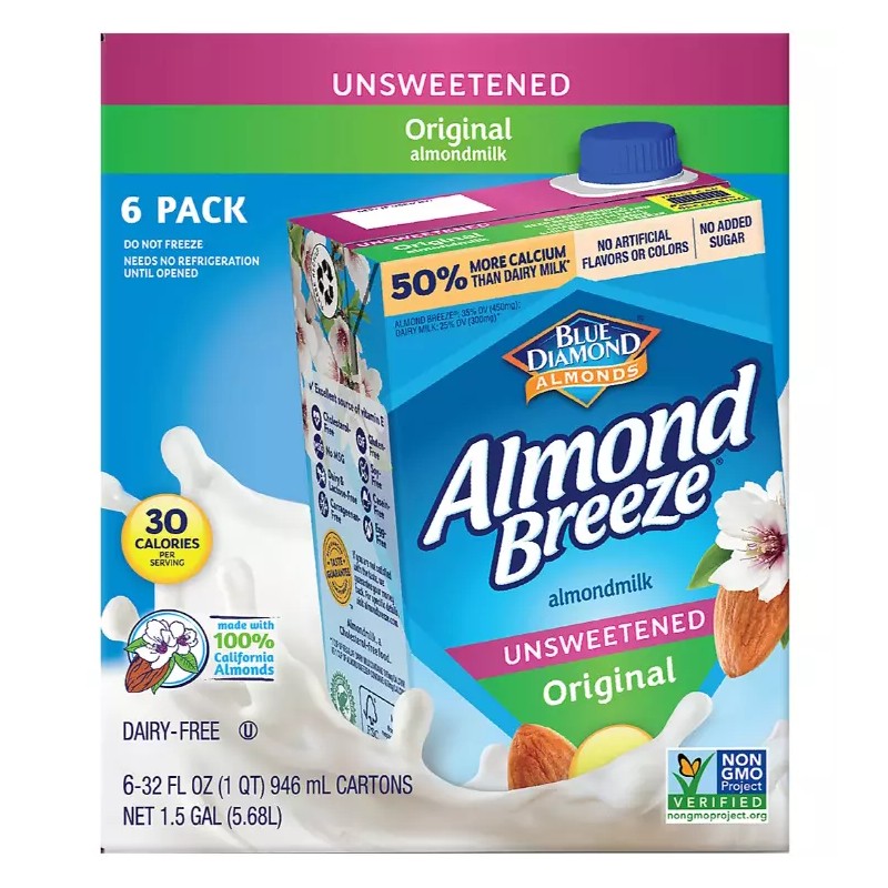 Almond Breeze Unsweetened Original Almond Milk, 6 pk./32 fl. oz.(NO