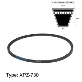sourcing map XPZ730 V-Belt Drive Belt 730 mm Pitch Length Rubber for Power Transmission