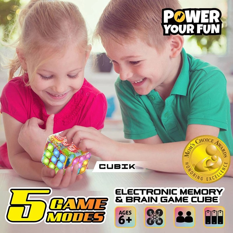 Power Your Fun Cubik LED Flashing Cube Memory Game -