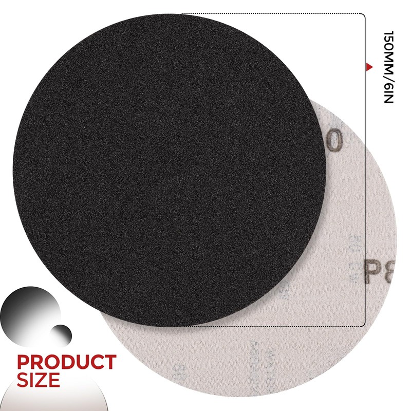 STEBRUAM 30pcs 6 Inch Sanding Discs 150mm No Hole Dry