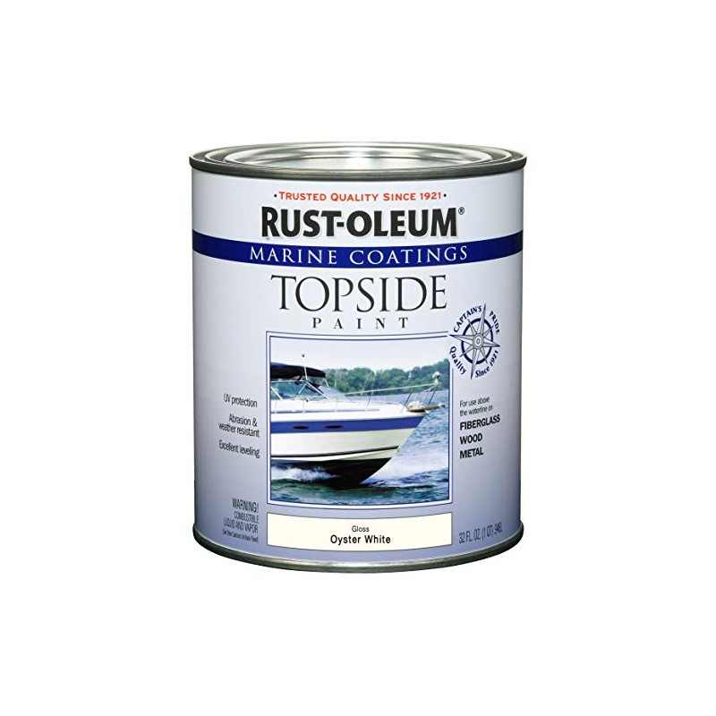 Rust-Oleum 207001 Marine Coatings Topside Paint, Quart, Oyster White 32