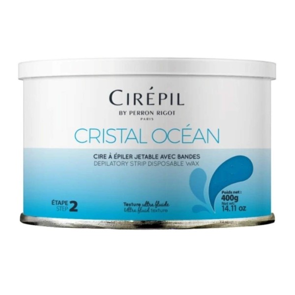 Cirepil - Cristal Ocean - 400g / 14.11 oz Wax Tin - Ultra Fluid Gel Texture - Unscented - Ideal for Sensitive Skin & Large Body Areas - Strips Needed