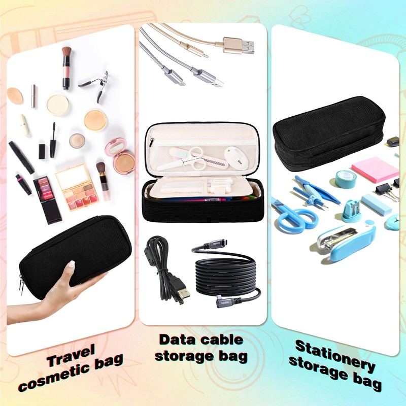 JAESITETER Big Capacity Pencil case,Soft Corduroy Pencil Bag,Cute Pen Case