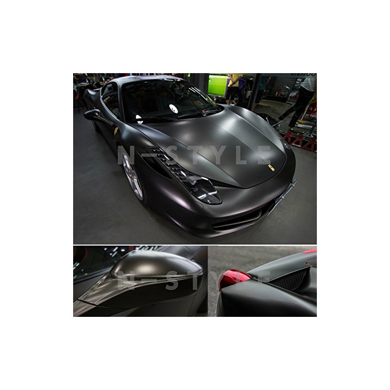 カーラッピングシート152ｃｍ×30ｃｍ、艶消しメッキ ブラック マットクロームメッキ アイス系