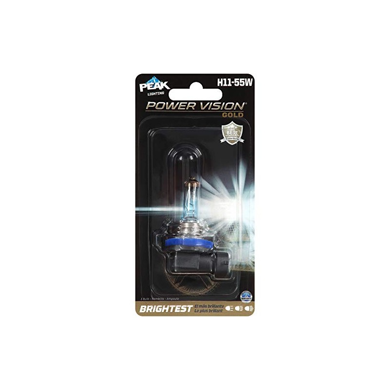 PEAK Power Vision Gold Automotive Performance Headlamp, H11 55W, Single
