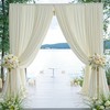 10×12ft Wrinkle Free Ivory Backdrop Curtain for Wedding Parties, 2