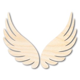 Unfinished Wood Angel Wings Shape Craft up to 46" 4" / 1/8"