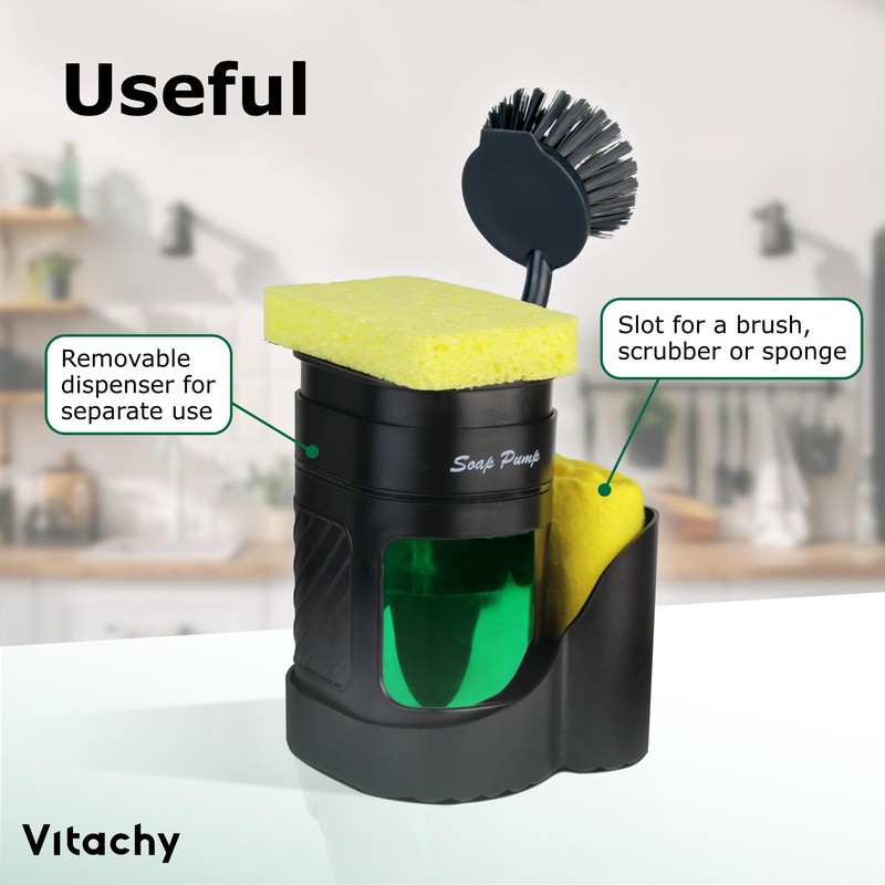 VITACHY Single Hand Soap Dispenser for Kitchen. Dishwashing Soap Pump
