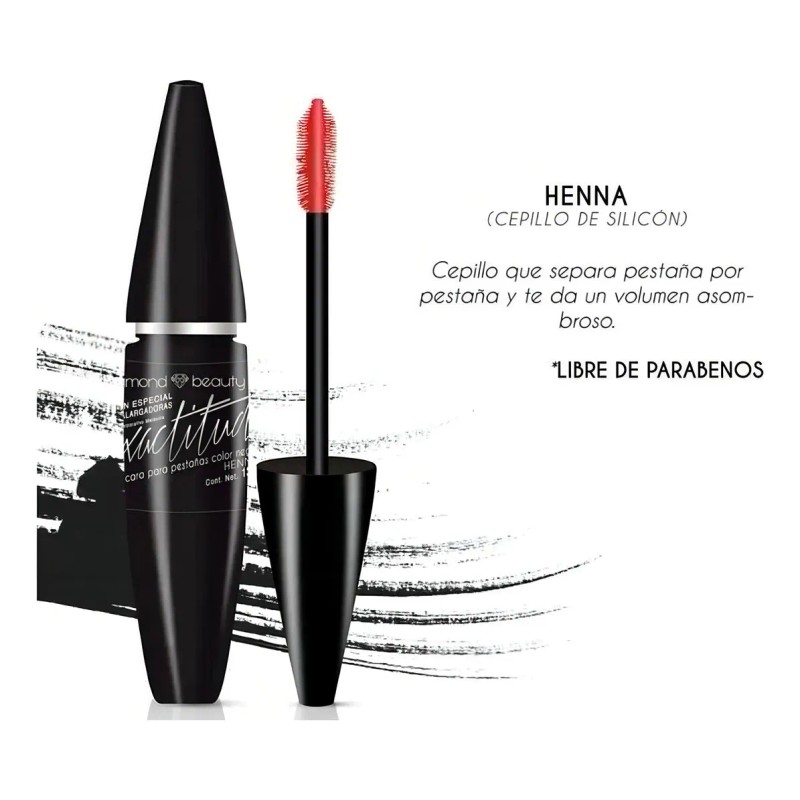 Máscara de pestañas Diamond Beauty Exactitud Fibras Alargadoras color negro