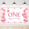 Roetyce 1st Birthday Decorations for Girls, Bow 1st Birthday Banner,