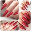 AddFavor Long Coffin Press on Nails Dark Red Fake Nails
