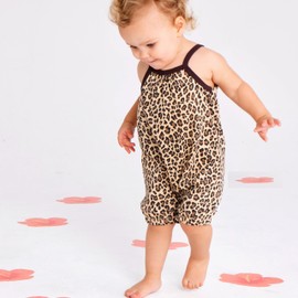 HonestBaby Multipack Short Romper Sets and Dresses 100% Organic Cotton for Infant Baby and Toddler Boys, Girls, Unisex, Cheetah, 3T