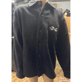 WWE WWF Vintage D-Generation X (DX) 2000 ERA Black Button Up Fleece Jacket Size LRG