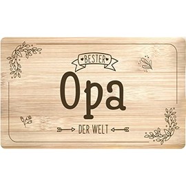 Breakfast Board with Saying "Bester Opa der Welt" - Wooden Board Made in Germany Made of Real Wood - Gift for Grandfather (Grandpa)