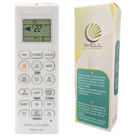 Wellclima Universal Remote Control for LG Air Conditioners, WEC-LG2, Compatible with All Models, Immediately Operated, Design Similar to Recent Remote Controls, Special Buttons, Instructions in 6