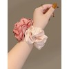 Hair Scrunchies Camellia Elastic Hair Tie Stretchy Rubber Hairband Ponytail