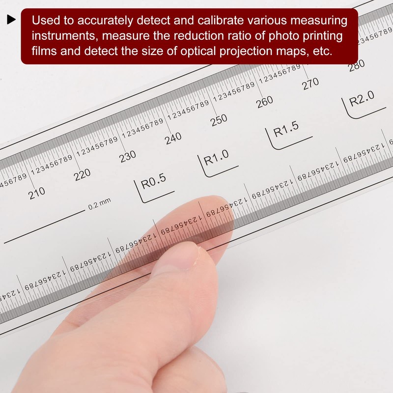 HARFINGTON Film Flexible Ruler 50cm 0.1mm Scale with R Angle