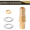1/4" Brass Hose Barb Thru-Bulk Bulkhead Fitting,Straight Hex Union Fitting