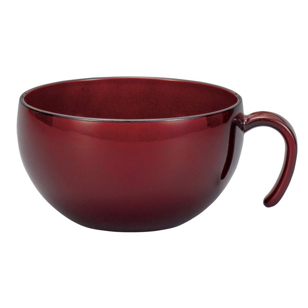 Miyamoto Sangyo 4512951127331 Clean Coat Soup Bowl with Handle, Red