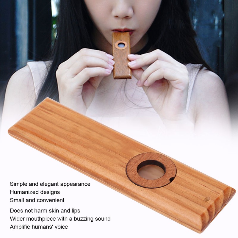 Wood Kazoo Flute Wooden Harmonica Accompaniment Flute Music Wind Instrument