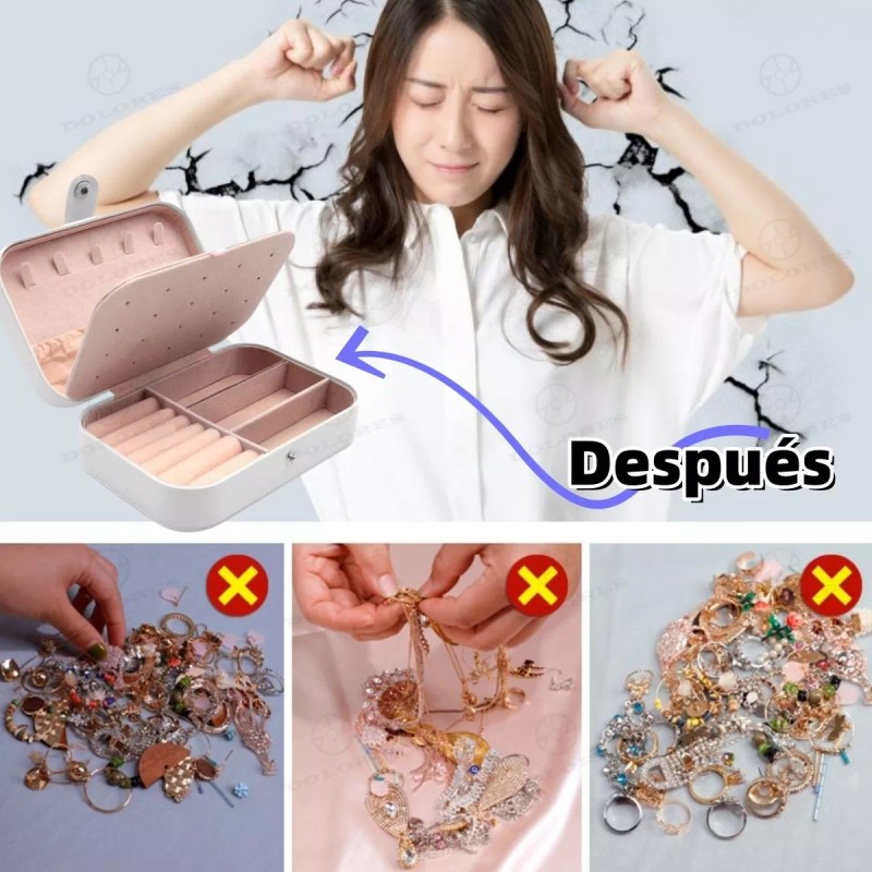 Dolores Caja De Joyería Pulseras Anillos Portátil Organizador Joyas