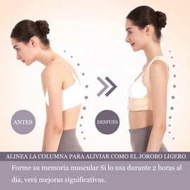 Corrector de Postura, Férulas para Espalda de Soporte, Faja para Postura de Postura de Columna Ajustable, Alivia el Dolor de Cuello, Hombros y Cintura, Mejorar el Joroba, Adecuado para Hombres y Mujeres, Adolescentes(L, Negro)