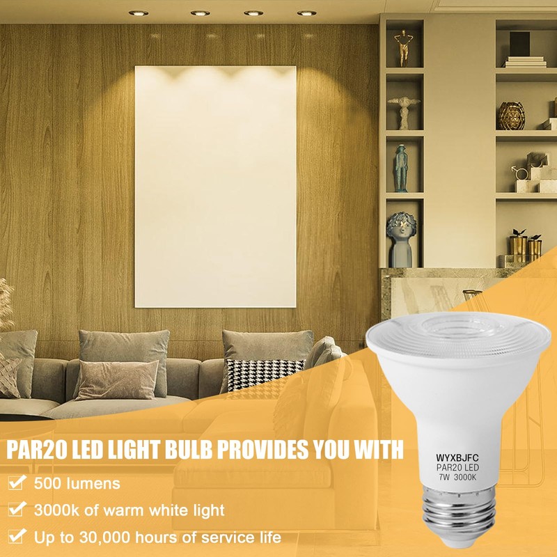 WYXBJFC Par20 LED Bulbs 7w (Equivalent 50w), 2 Pack Dimmable
