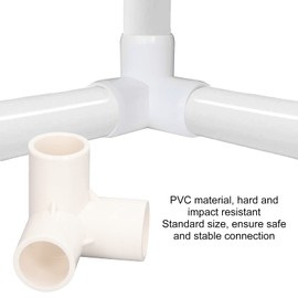 Kadimendium 10PCS 3 Way Pipe Fittings PVC Plastic Tee Fitting Elbow Corner Connector 25mm Inner Diameter 90 degree PVC Elbow Pipe Fittings(White)