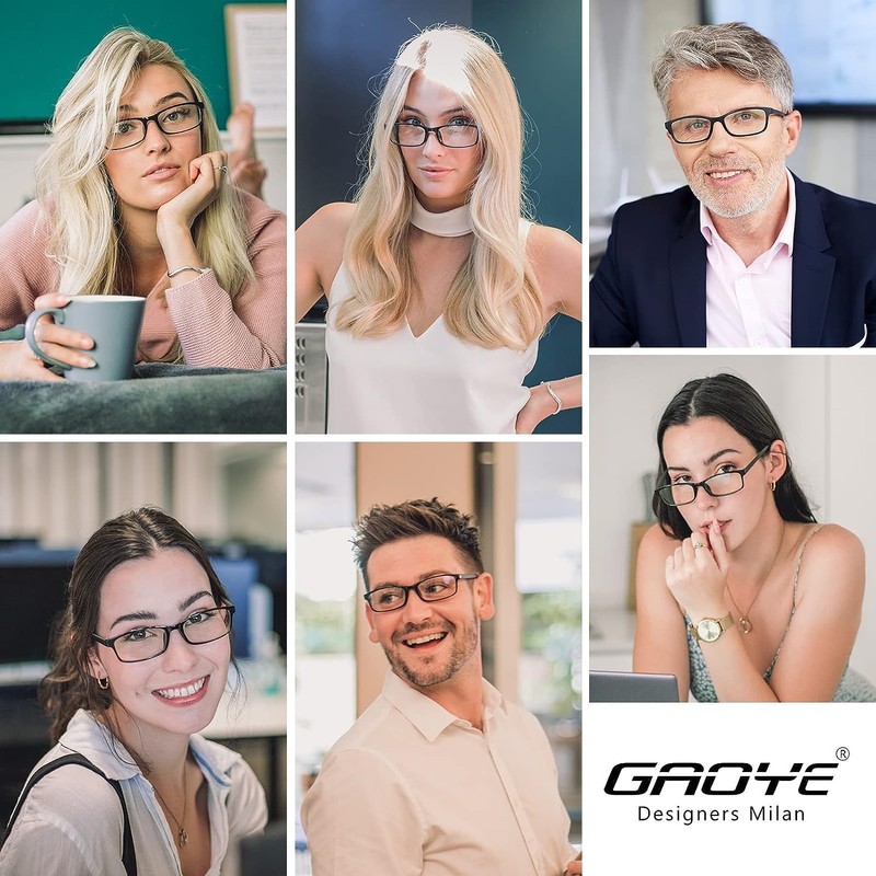 Gaoye 6-Pack Reading Glasses Blue Light Blocking,Spring Hinge Readers for