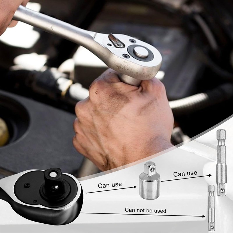 truee 14-piece socket spanner nut set, 6-piece socket adapter, 1/4,