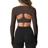 YEOREO Women Crop Top Long Sleeve Bolero Open Front Workout