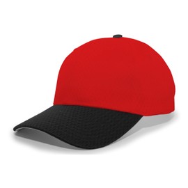 Pacific Headwear Standard Coolport Mesh Hook-and-Loop Adjustable Cap, Red/Black