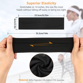 Headbands for Women Non Slip - 7PCS Fashion Sports Hair Bands for Women's Hair, Soft Cotton Cloth Stretchy Headbands for Women for Workout Yoga Running