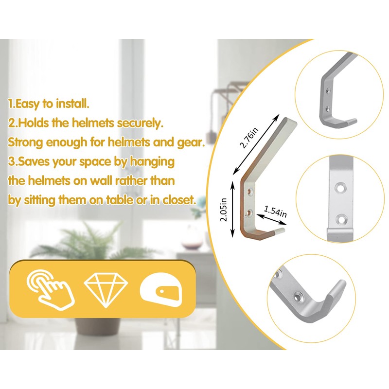 EBaokuup 6 Set Helmet Holder - Wall Mounted Motorbike Helmet