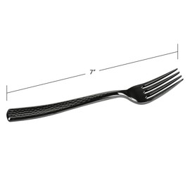 Sabert, Hammered Look Disposable Cutlery, Silver, Durable Plastic, Decorative Look, 600 Count (Fork)