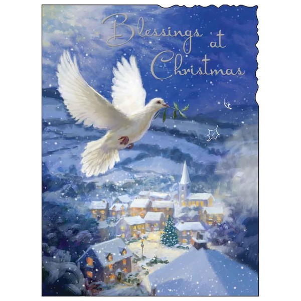 General Christmas Card - Christmas Blessings - White Dove -