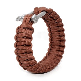 'Braided Bracelet) Compact Universal Survival Rope Made of tear-resistant Parachute Cord/Paracord 550 Cord (Xmas Core Rope Nylon) and Cast Metal Screw Clasp, Length 3.6 Meter (Aufgeflochten), Colour: Brown please note: This Paracord Rope is not suitable 