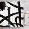 Black and White Striped Shower Curtain for Bathroom Decor 72Wx72H