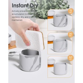 Diatomite Sponge Holder for Kitchen Sink, Quick Dry Diatomaceous Earth Compact Stone Dish Sponge Tray for Countertop