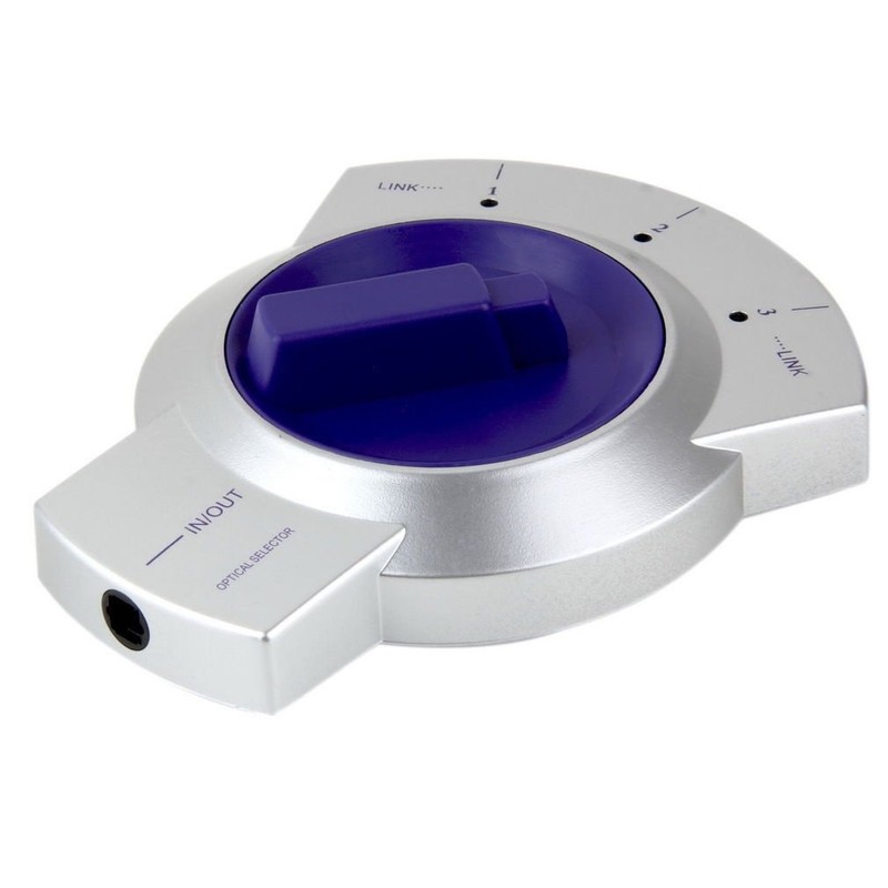 New Digital Audio Optical Fiber Adapter TOSlink 3-Way Switch Splitter