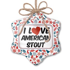 NEONBLOND Christmas Ornament I Love American Stout Beer Red White Blue Xmas