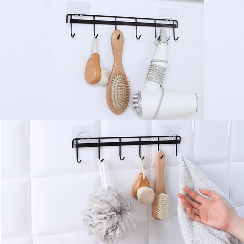 Nmgkokew 2Pcs Kitchen Utility Hooks,Wall Mount Kitchen Utensil Rack with