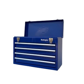 Workington Portable Metal Tool Chest with 4 Drawers, 20" 4-Drawer Tool Chest Cabinet with Ball Bearing Drawer Slides, Steel Tool Storage Box Organizer 4004 Blue