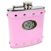 Faux Leather Hip Flask Holding 6 oz - Silver Stud