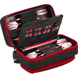 Viper by GLD Products Casemaster Plazma Pro Dart Case with Ruby Zipper for Soft and Steel Tip Darts, Holds 6 Darts and Features Large Front Pocket for Mobile Device