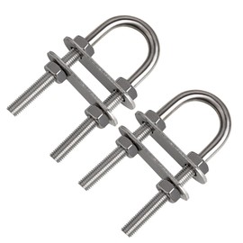 MOOKEERF 2 Pack 316 Stainless Steel U Bolts for Boat Stern Bow Eye Tie Down, Heavy Duty U-Bolt for Yatch Boat Trailer, Automotive (120MM 2PCS)