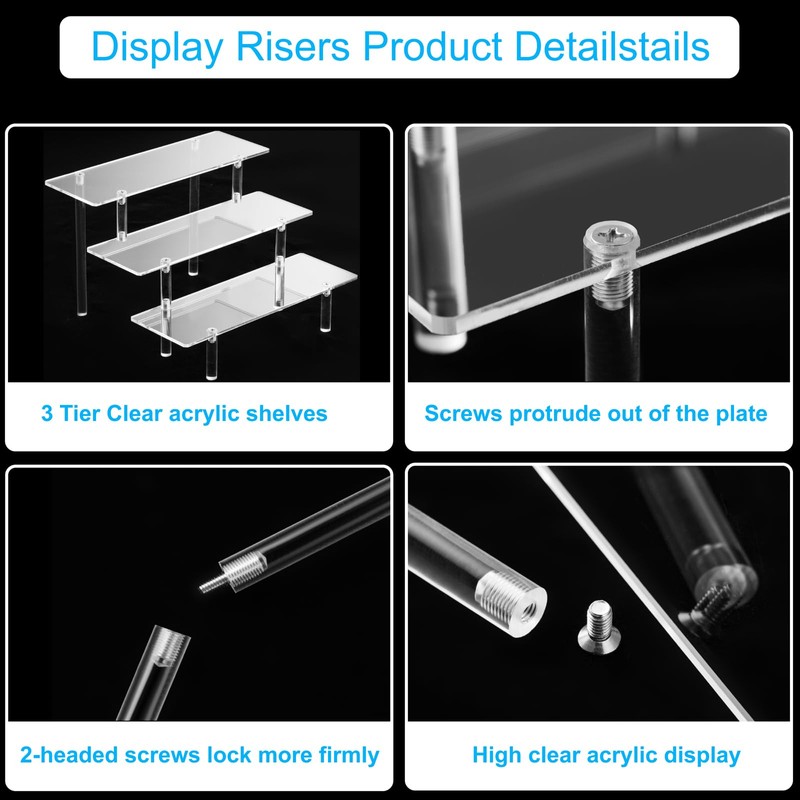 HENABLE Clear Acrylic Perfume Display Stand Organizer, 3 Tier Cupcake