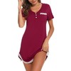 Vlazom Women's Nightdresses & Nightshirts Sexy Lace Trim Sleep Shirt